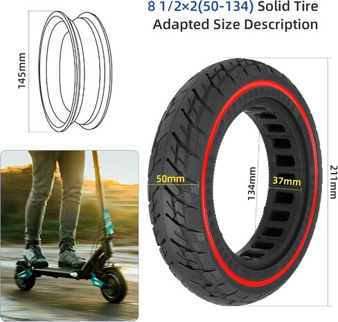 ulip 8.5x2(50-134) إطارات سكوتر صلبة بديلة للعجلات الأمامية والخلفية لدراجات VSETT 9 9+ ZERO 9 Inokim Light 2 سكوتر in Saudi Arabia