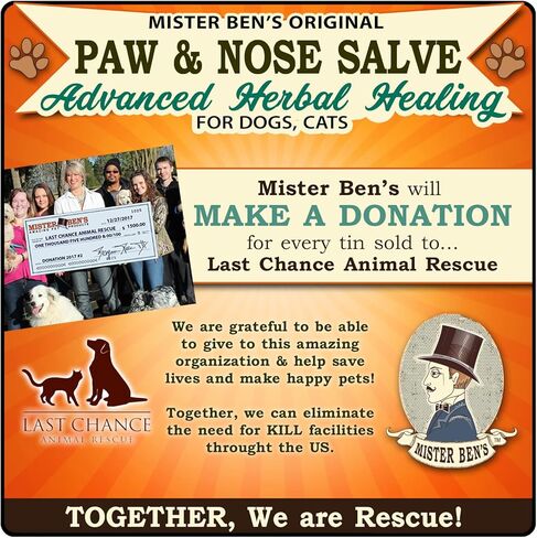 مرهم مستر بن الأصلي بالكامل للقدمين والأنف للكلاب والقطط. يلطف ويرطب ويشفي الأقدام المتشققة والأنوف الخشنة الجافة والمرفقين والجلد وأكثر من ذلك. (2 أوقية القصدير) in Kuwait