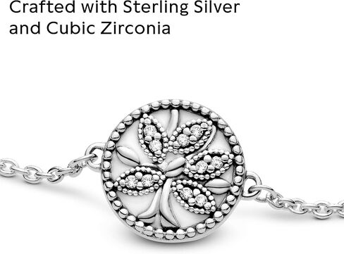 PANDORA Jewelry Sparkling Family Tree Slider Bracelet - Compatible with PANDORA Moments Charms - Sterling Silver Bracelet with Cubic Zirconia - Mother's Day Gift with Gift Box in Saudi Arabia
