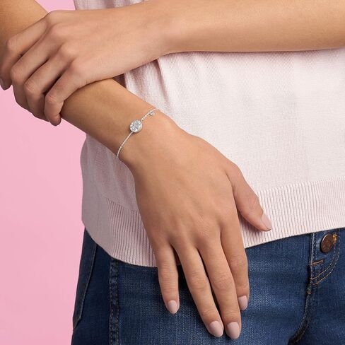 PANDORA Jewelry Sparkling Family Tree Slider Bracelet - Compatible with PANDORA Moments Charms - Sterling Silver Bracelet with Cubic Zirconia - Mother's Day Gift with Gift Box in Saudi Arabia