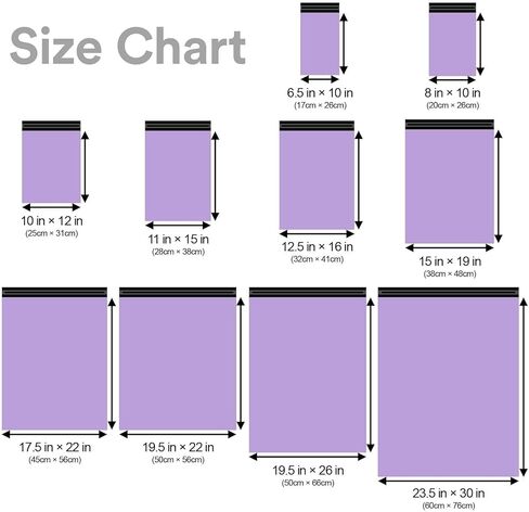 10 بوصة × 12 بوصة (25 سم × 31 سم) 200 قطعة من أكياس البوليستر الأرجوانية الأرجوانية من أكياس البريد البلاستيكية التعبئة والتغليف البريدية حقيبة شحن مقاومة للماء ومقاومة للتمزق، مغلف ذاتي اللصق قوي متعدد الأغراض صغير متوسط ​​كبير in Kuwait