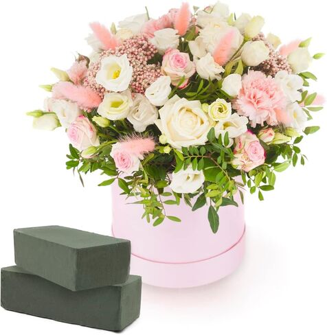 C CRYSTAL LEMON كتل رغوية زهرية 2 حزمة - 9 × 4.2 × 2.8 بوصة حامل باقة زهور لوازم الزهور الطازجة والاصطناعية - كتل إسفنجية من الزهور الخضراء للأعمال اليدوية والفنون والحرف اليدوية in Kuwait