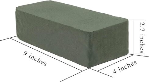 C CRYSTAL LEMON كتل رغوية زهرية 2 حزمة - 9 × 4.2 × 2.8 بوصة حامل باقة زهور لوازم الزهور الطازجة والاصطناعية - كتل إسفنجية من الزهور الخضراء للأعمال اليدوية والفنون والحرف اليدوية in Kuwait