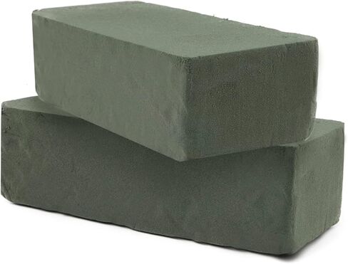 C CRYSTAL LEMON كتل رغوية زهرية 2 حزمة - 9 × 4.2 × 2.8 بوصة حامل باقة زهور لوازم الزهور الطازجة والاصطناعية - كتل إسفنجية من الزهور الخضراء للأعمال اليدوية والفنون والحرف اليدوية in Kuwait