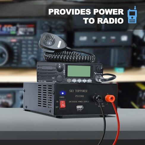 13.8V 30a Ham Radio Power Supply-Compact Regulated Bench Power Supply Home Lab Benchtop AC-to-DC Converter,Cooling Fan,5V/2A USB Interface,Powering Ham Radio,Amplifiers,Sky TOPPOWER-PS1330A in Saudi Arabia