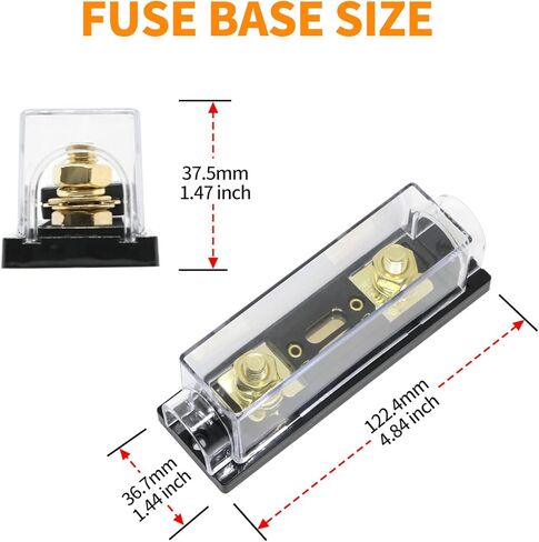 Tiooka ANL فيوز حامل 2 حزمة AWG مضمنة فيوز حامل كتلة عدة مع 150A الصمامات 0/2/4/8 قياس حامل فيوز مقاوم للماء in Kuwait