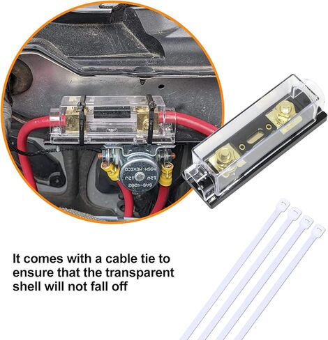 Tiooka ANL فيوز حامل 2 حزمة AWG مضمنة فيوز حامل كتلة عدة مع 150A الصمامات 0/2/4/8 قياس حامل فيوز مقاوم للماء in Kuwait