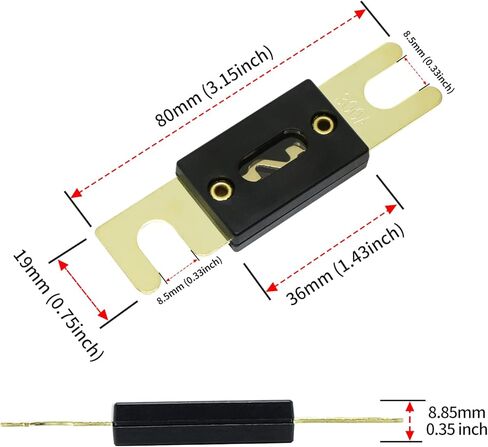 Tiooka ANL فيوز حامل 2 حزمة AWG مضمنة فيوز حامل كتلة عدة مع 150A الصمامات 0/2/4/8 قياس حامل فيوز مقاوم للماء in Kuwait