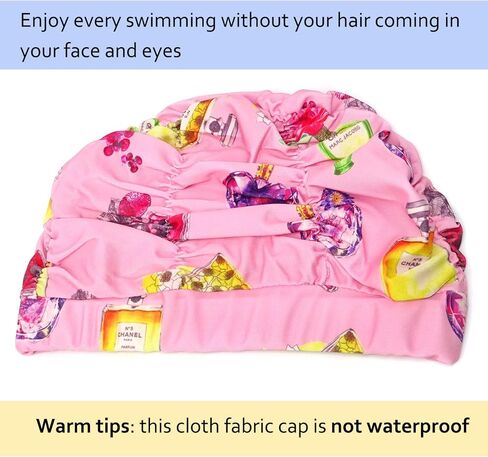 قبعة سباحة مطوية من Honbay، قبعة سباحة ذات شعر طويل، قبعة استحمام، قبعة استحمام، غير مقاومة للماء (عطر) in Kuwait