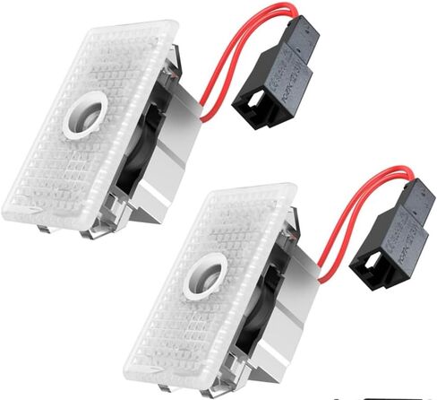 No Fade Car Door Lights Logo for Tesla, 2Pack Plaid Badge Puddle Lights Ultra-Bright LED Welcome Lights Accessories for 2017-2024 Tesla Model 3 Y X S in Saudi Arabia