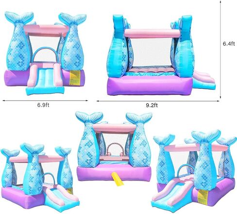 Doctor Dolphin Bounce House Inflatable Mermaid Bouncy Castle House with Air Blower for Kids Party in Kuwait
