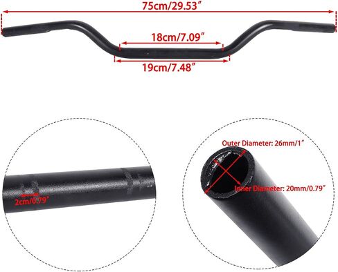 INNOGLOW Motorcycle Handlebars 26mm(1") Black Handlebar Fit For Dirt Bike/Street Bike/Naked Bike/Chopper/Bobber/Cafe Racer Suzuki Kawasaki Ducati in Saudi Arabia