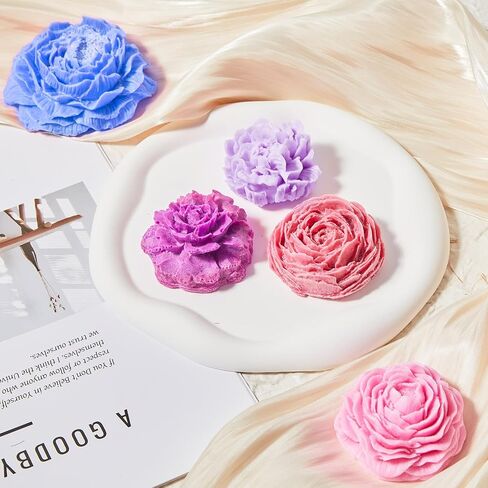 Jingmore 8 Pcs Flower Silicone Molds Resin Candle Mold Set 3D Bloom Rose Peony Flower Mold 3D Candle Soap Mould for Soap Candle Making Kit Craft Handmade Gift Supplies in Saudi Arabia