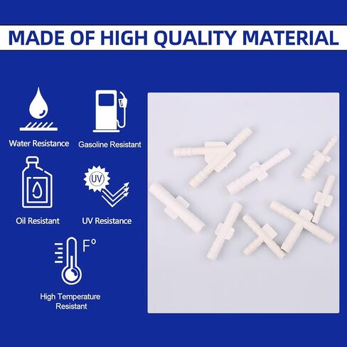 Vacuum Connector Automotive Assortment Kit, 65 PCS Vacuum Tube Hose Tee Connector Kit, Nylon, White in Saudi Arabia