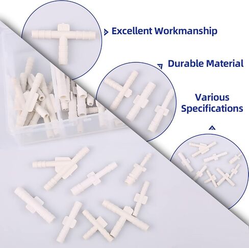 Vacuum Connector Automotive Assortment Kit, 65 PCS Vacuum Tube Hose Tee Connector Kit, Nylon, White in Saudi Arabia