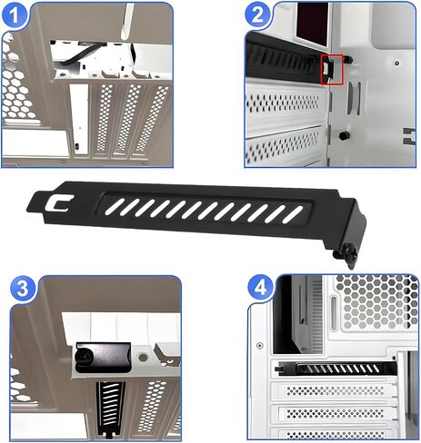 Micro Traders 5pcs Alloy Steel PCI Slot Cover Bracket Full Profile Expansion Slot Cover Plate Black with Screws for PC Case Airflow and Dustproof, 120x20x12mm in Saudi Arabia