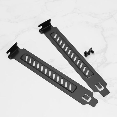 Micro Traders 5pcs Alloy Steel PCI Slot Cover Bracket Full Profile Expansion Slot Cover Plate Black with Screws for PC Case Airflow and Dustproof, 120x20x12mm in Saudi Arabia