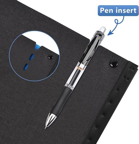 LETVPVOW All-in-one Telescoping Binder Notebook, Refillable 3 Ring Notebook Binder with 1 Plastic Movable Pocket Folder, 5 Plastic Subject dividers 30 Graph Papers, and 30 College Ruled Papers- Blue in Saudi Arabia