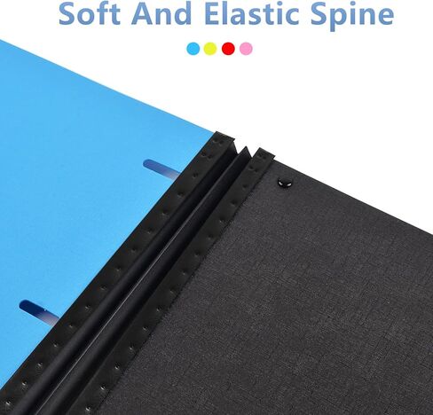 دفتر ملاحظات متداخل الكل في واحد من LETVVOW، غلاف دفتر ملاحظات ثلاثي الحلقات قابل لإعادة الملء مع مجلد جيب بلاستيكي متحرك، 5 فواصل بلاستيكية للموضوعات، 30 ورقة رسم بياني، و30 ورقة مسطرة جامعية - أزرق in Kuwait