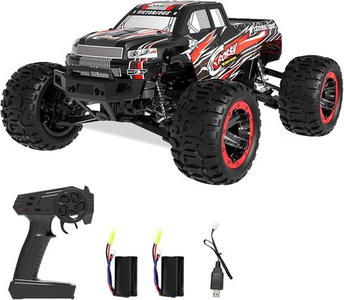 GoolRC Remote Control Car, 1:16 Scale RC Cars, 40KM/H High Speed Racing Climbing Car, 2.4GHz 4WD All Terrain Off Road RC Trucks with 2 Batteries for Adults (Red) in Saudi Arabia