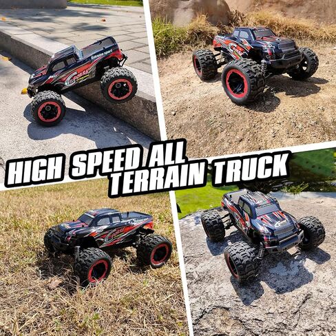 GoolRC Remote Control Car, 1:16 Scale RC Cars, 40KM/H High Speed Racing Climbing Car, 2.4GHz 4WD All Terrain Off Road RC Trucks with 2 Batteries for Adults (Red) in Saudi Arabia