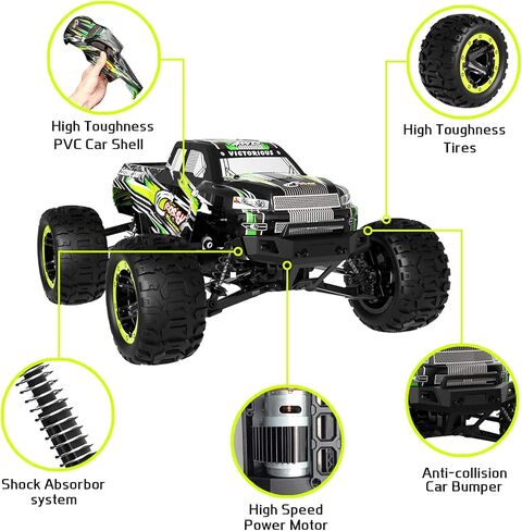 GoolRC Remote Control Car, 1:16 Scale RC Cars, 40KM/H High Speed Racing Climbing Car, 2.4GHz 4WD All Terrain Off Road RC Trucks with 2 Batteries for Adults (Red) in Saudi Arabia