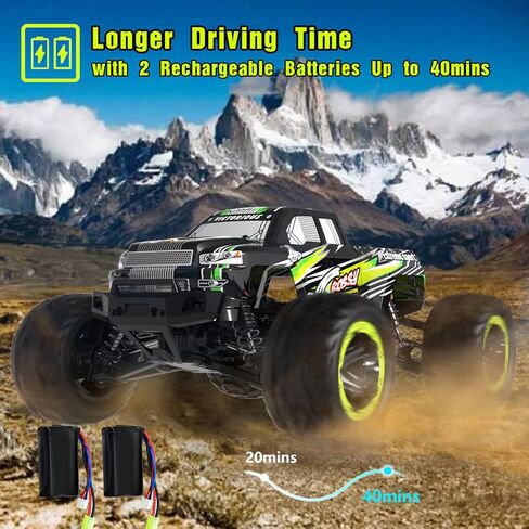 سيارة التحكم عن بعد GoolRC، سيارات RC بمقياس 1:16، سيارة تسلق سباق عالية السرعة 40 كم/ساعة، 2.4 جيجا هرتز 4WD لجميع التضاريس على الطرق الوعرة RC مع بطاريتين للبالغين (أحمر) in Saudi Arabia