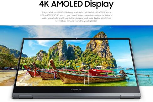 Samsung Galaxy Chromebook Google Laptop Touchscreen Flip - 13.3 4K AMOLED Display - i5-10210U - Stylus Pen - Backlit Keyboard - Wi-Fi 6 - USB C - Fingerprint (8GB RAM| 256GB SSD+256G SD Card) in Saudi Arabia