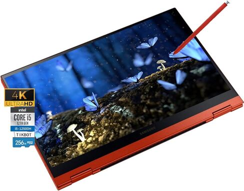 Samsung Galaxy Chromebook Google Laptop Touchscreen Flip - 13.3 4K AMOLED Display - i5-10210U - Stylus Pen - Backlit Keyboard - Wi-Fi 6 - USB C - Fingerprint (8GB RAM| 256GB SSD+256G SD Card) in Saudi Arabia