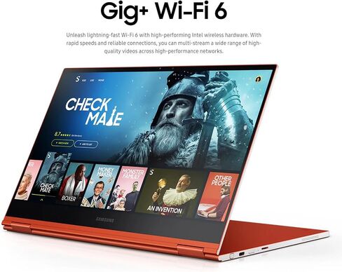Samsung Galaxy Chromebook Google Laptop Touchscreen Flip - 13.3 4K AMOLED Display - i5-10210U - Stylus Pen - Backlit Keyboard - Wi-Fi 6 - USB C - Fingerprint (8GB RAM| 256GB SSD+256G SD Card) in Saudi Arabia