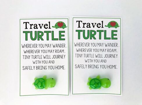 TRAVEL TURTLE Set of 2 mini turtle charm gift bags, miniatures travel charm gift in Saudi Arabia