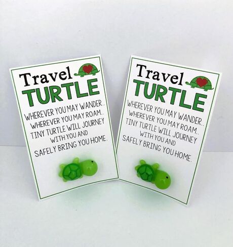 TRAVEL TURTLE Set of 2 mini turtle charm gift bags, miniatures travel charm gift in Saudi Arabia