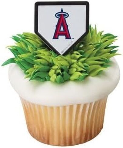 MLB Anaheim Angels Baseball Team Logo Cupcake Rings - 24 pc in Saudi Arabia