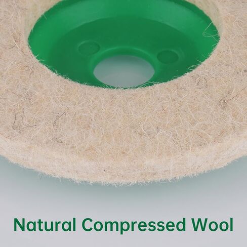 Tomorotec 10-Pack 4" Wool Felt Polishing Wheel Discs - Durable, Eco-Friendly Pads for High-Gloss Surface Finishing, Suitable for Metal, Glass, Ceramic, Marble, Car and Wooden Floor Polishing in Saudi Arabia