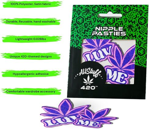AllStuff420 Nipple Pasties | Nipple Covers for Fesitvals, Raves, & Lingerie | Medical-Grade Adhesive, Sweatproof, Made in USA in Saudi Arabia