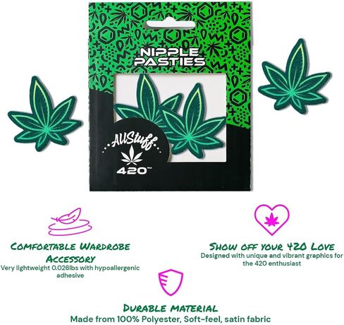 AllStuff420 Nipple Pasties | Nipple Covers for Fesitvals, Raves, & Lingerie | Medical-Grade Adhesive, Sweatproof, Made in USA in Saudi Arabia