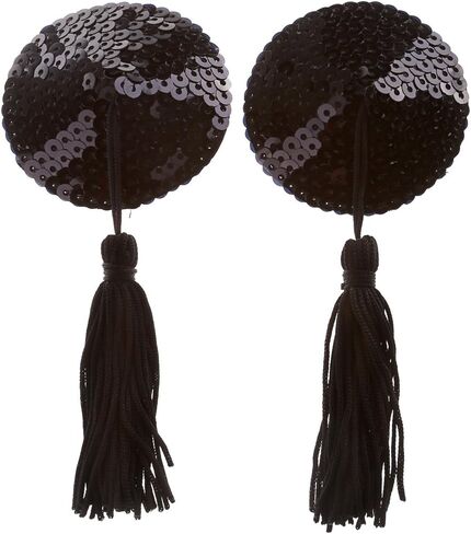 Ayliss® ملابس داخلية مطرزة بالترتر وملصقات حمالة صدر وأغطية للحلمات - أسود in Kuwait