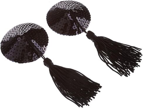 Ayliss® ملابس داخلية مطرزة بالترتر وملصقات حمالة صدر وأغطية للحلمات - أسود in Kuwait