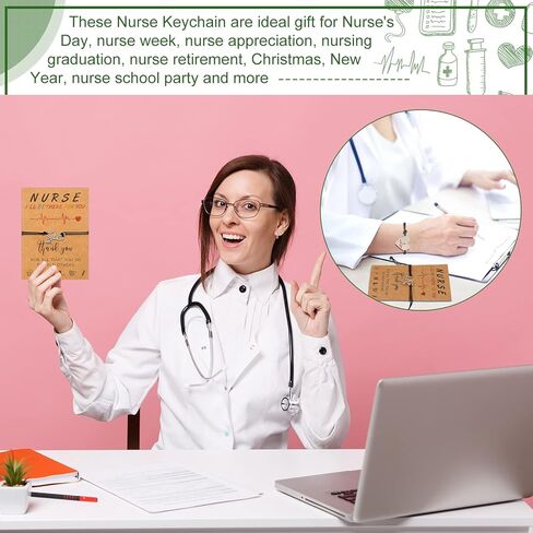 24 Pcs Nurse Gifts for Women Nurse Appreciation Bracelet Gifts with Blessing Card Stethoscope Heart RN Bracelet School Nursing Student Gifts Practitioner Graduation Jewelry for Nurses Men Week Girls in Saudi Arabia