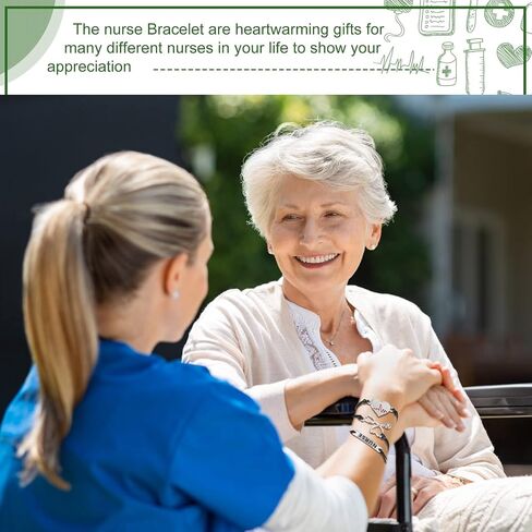 24 Pcs Nurse Gifts for Women Nurse Appreciation Bracelet Gifts with Blessing Card Stethoscope Heart RN Bracelet School Nursing Student Gifts Practitioner Graduation Jewelry for Nurses Men Week Girls in Saudi Arabia