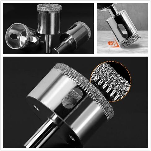 طقم منشار ثقب الماس، طقم منشار ثقب البلاط 17 قطعة مع دليل حفر من 4-83 مم، منشار ثقب كوب شفط مزدوج للسيراميك والزجاج والبلاط والبورسلين والرخام والجرانيت in Kuwait