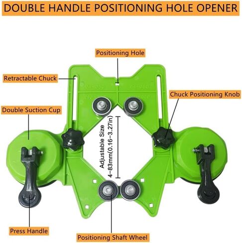 طقم منشار ثقب الماس، طقم منشار ثقب البلاط 17 قطعة مع دليل حفر من 4-83 مم، منشار ثقب كوب شفط مزدوج للسيراميك والزجاج والبلاط والبورسلين والرخام والجرانيت in Kuwait
