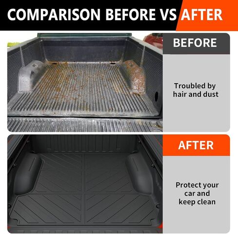 powoq 5.7FT Truck Bed Mat Compatible with 2019-2024 Dodge Ram 1500 Truck Bed Liner TPE Cargo Liner Replacement for 2019 2020 2021 2022 2023 2024 Dodge Ram 1500 Accessories(3-Fold 5.7FT Bed Mat) in Saudi Arabia