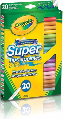 Crayola 588106 Washable Super Tips Markers, Assorted, 20/Set in Saudi Arabia
