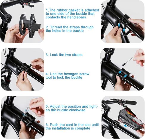 حقيبة هاتف WILD MAN للدراجة مزودة بإطار EVA للدراجة الأمامية وحقيبة مقاومة للماء ومقود الدراجة وحاجب من الشمس لهواتف حقيبة الدراجة أقل من 6.8 بوصة (أحمر) in Kuwait