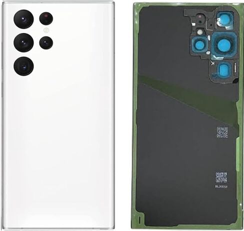 JMBTQ Galaxy S22 Ultra Back Glass Replacement for Samsung Galaxy S22 Ultra Back Cover Glass with Pre-Installed Tape and Camera Lens +Tools (White) in Saudi Arabia