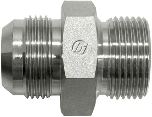 Brennan Industries 7002-12-12 Steel Straight Conversion Adapter Fitting, 1-1/16"-12 Male JIC x 3/4-14 Male BSPP in Saudi Arabia