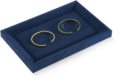 Yinbeini Felt Jewelry Organizer Trays, Microfiber Tray,Premium Velvet Blue Jewelry Tray,Stackable Jewelry Trays For Watch,Necklace,Ring,Pendants in Kuwait
