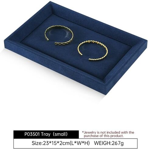 Yinbeini Felt Jewelry Organizer Trays, Microfiber Tray,Premium Velvet Blue Jewelry Tray,Stackable Jewelry Trays For Watch,Necklace,Ring,Pendants in Kuwait
