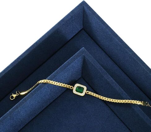 Yinbeini Felt Jewelry Organizer Trays, Microfiber Tray,Premium Velvet Blue Jewelry Tray,Stackable Jewelry Trays For Watch,Necklace,Ring,Pendants in Kuwait